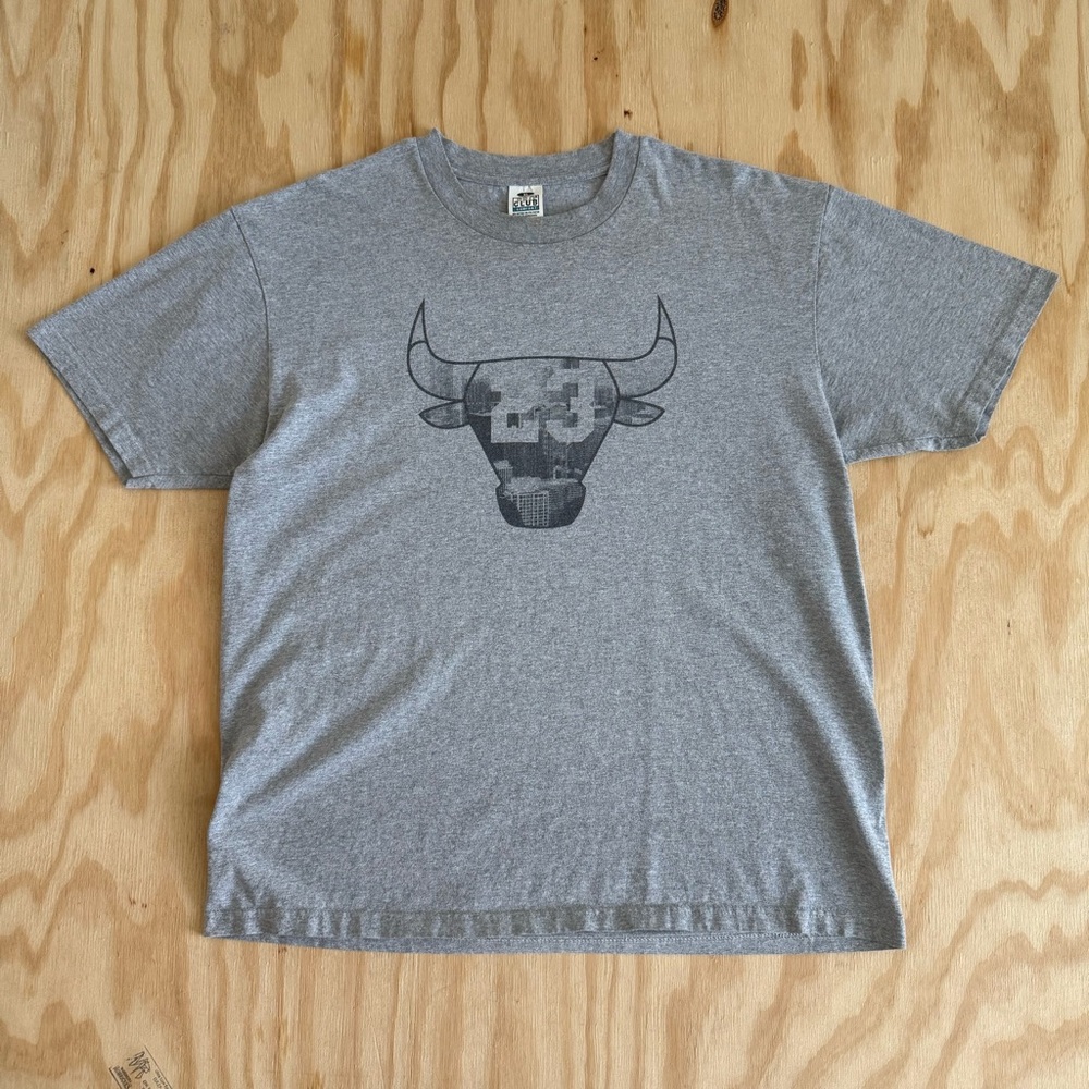 Vintage Chicago Bulls Gray Graphic T Shirt NBA Streetwear XL